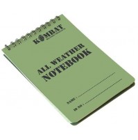KOMBAT MILITARY PRODUCTS A6 WATERPROOF ALL WEATHER NOTEBOOK 50 PAGES